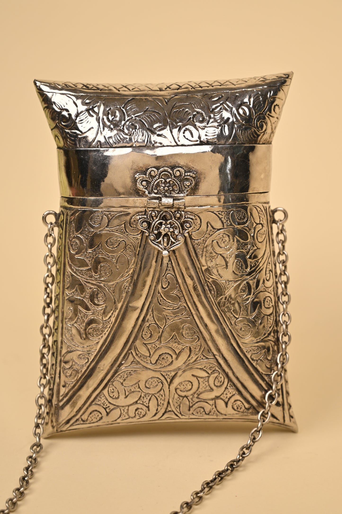 German Silver Women’s Purse – Handcrafted Ethnic Clutch for Festive & Wedding Occasions