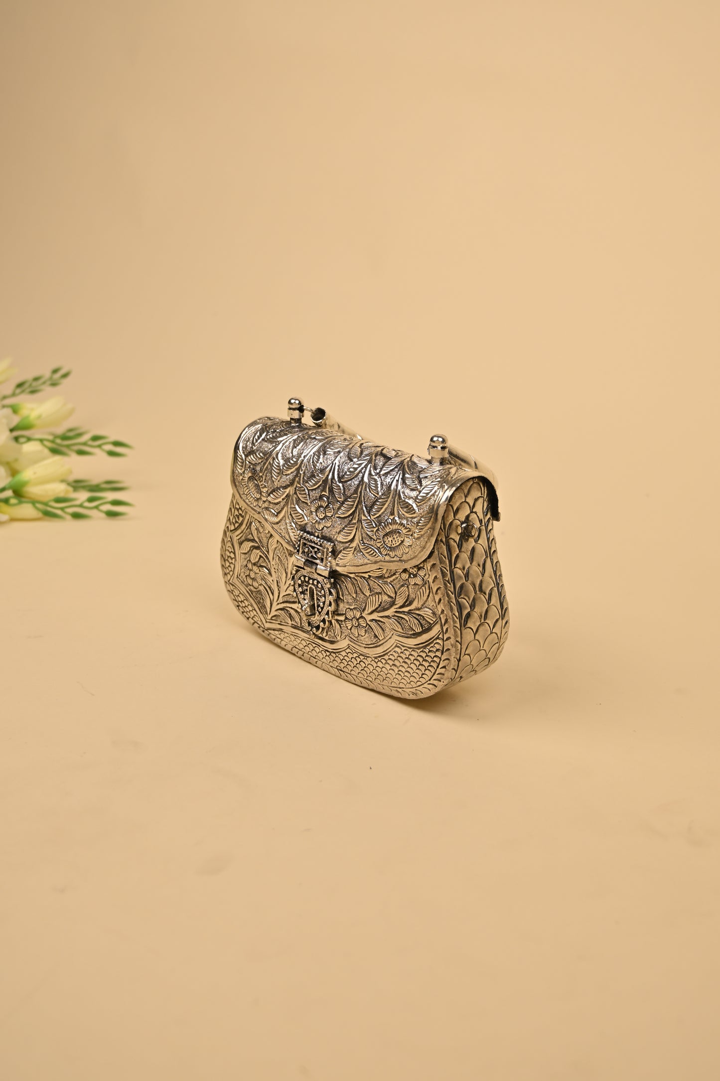 German Silver Women’s Purse – Handcrafted Designer Clutch for Festive & Ethnic Occasions