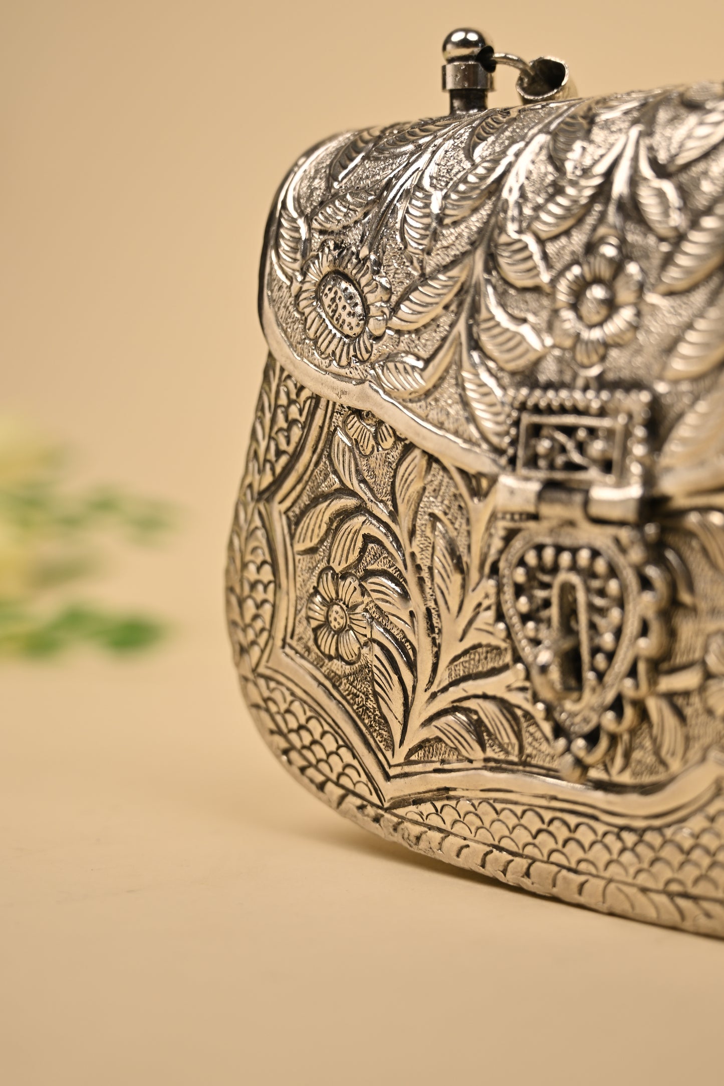 German Silver Women’s Purse – Handcrafted Designer Clutch for Festive & Ethnic Occasions