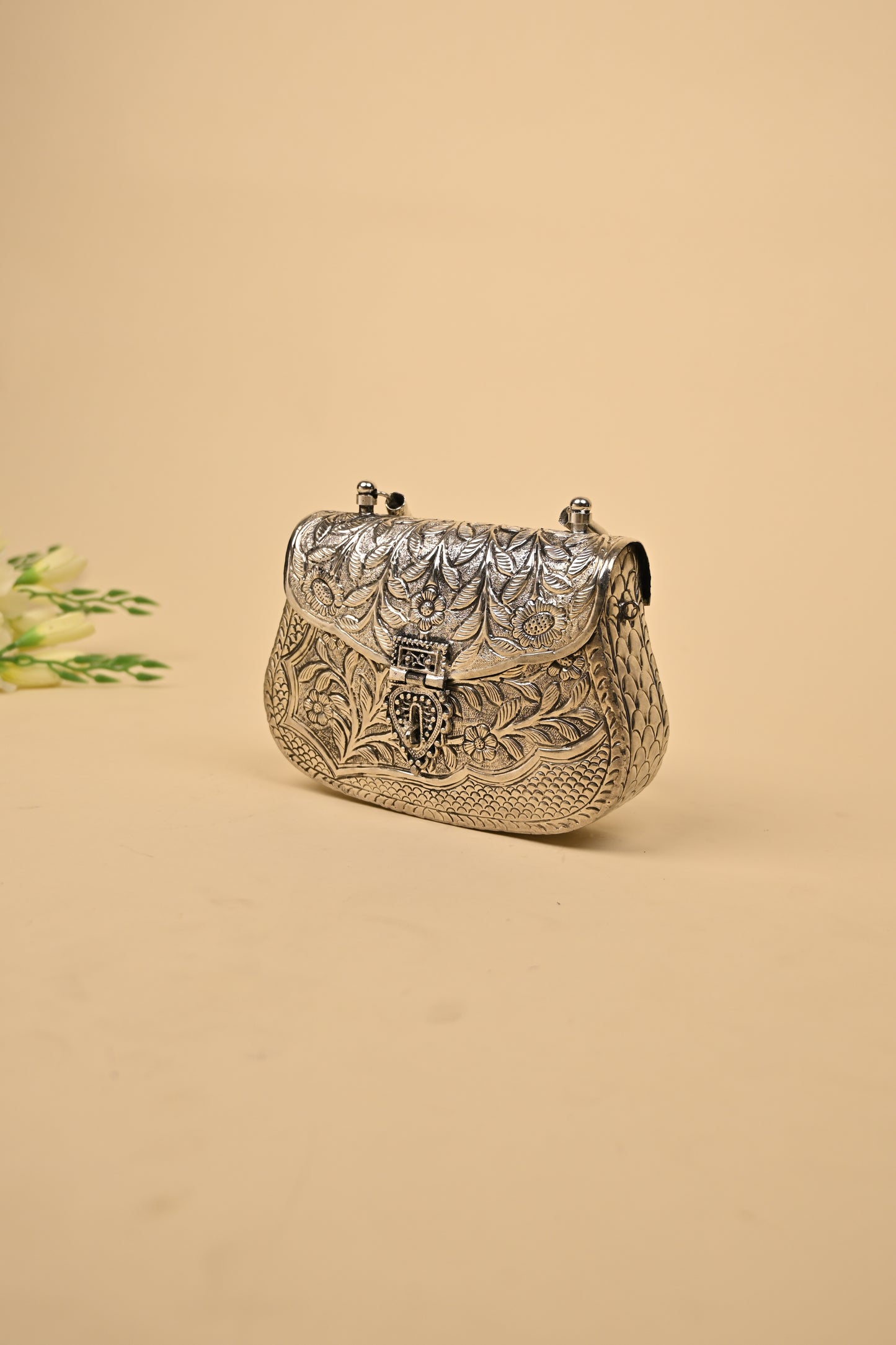 German Silver Women’s Purse – Handcrafted Designer Clutch for Festive & Ethnic Occasions