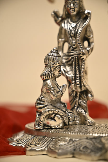Ram Darbar Under Tree Idol – German Silver Divine Sculpture for Home Temple & Auspicious Gifting