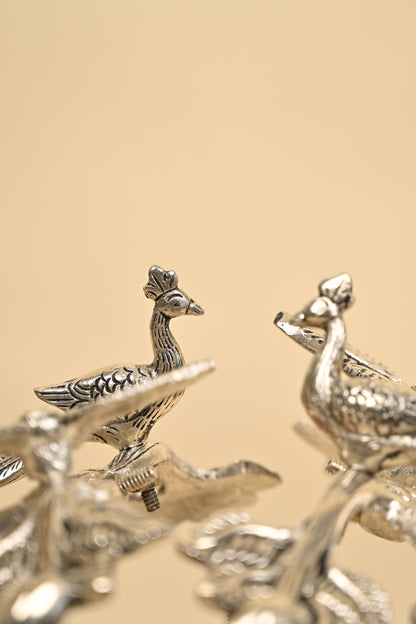 Ram Darbar Under Tree Idol – German Silver Divine Sculpture for Home Temple & Auspicious Gifting