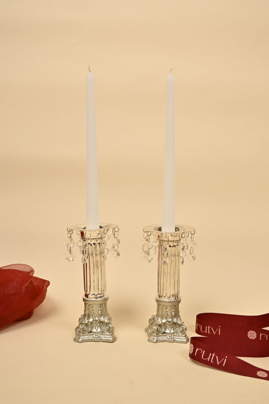 Handcrafted German Silver Candle Holder – Elegant Home & Festive Decor