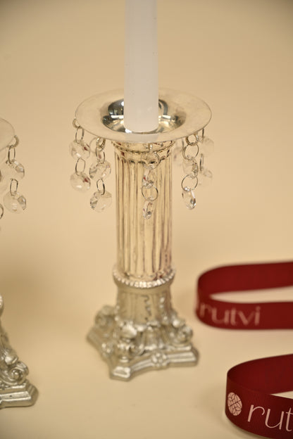 Handcrafted German Silver Candle Holder – Elegant Home & Festive Decor