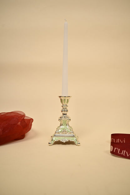 Handcrafted German Silver Candle Holder – Classic Decor for Festive & Home Lighting