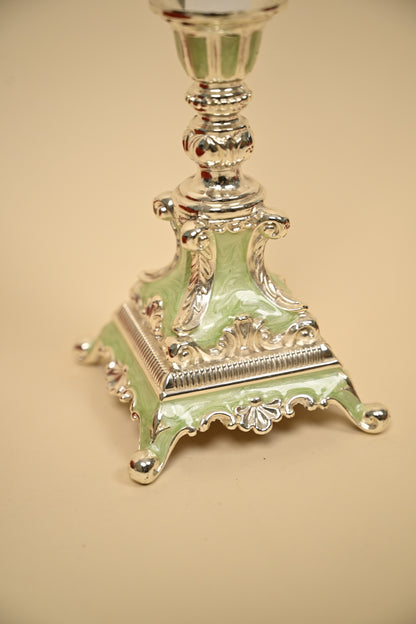 Handcrafted German Silver Candle Holder – Classic Decor for Festive & Home Lighting