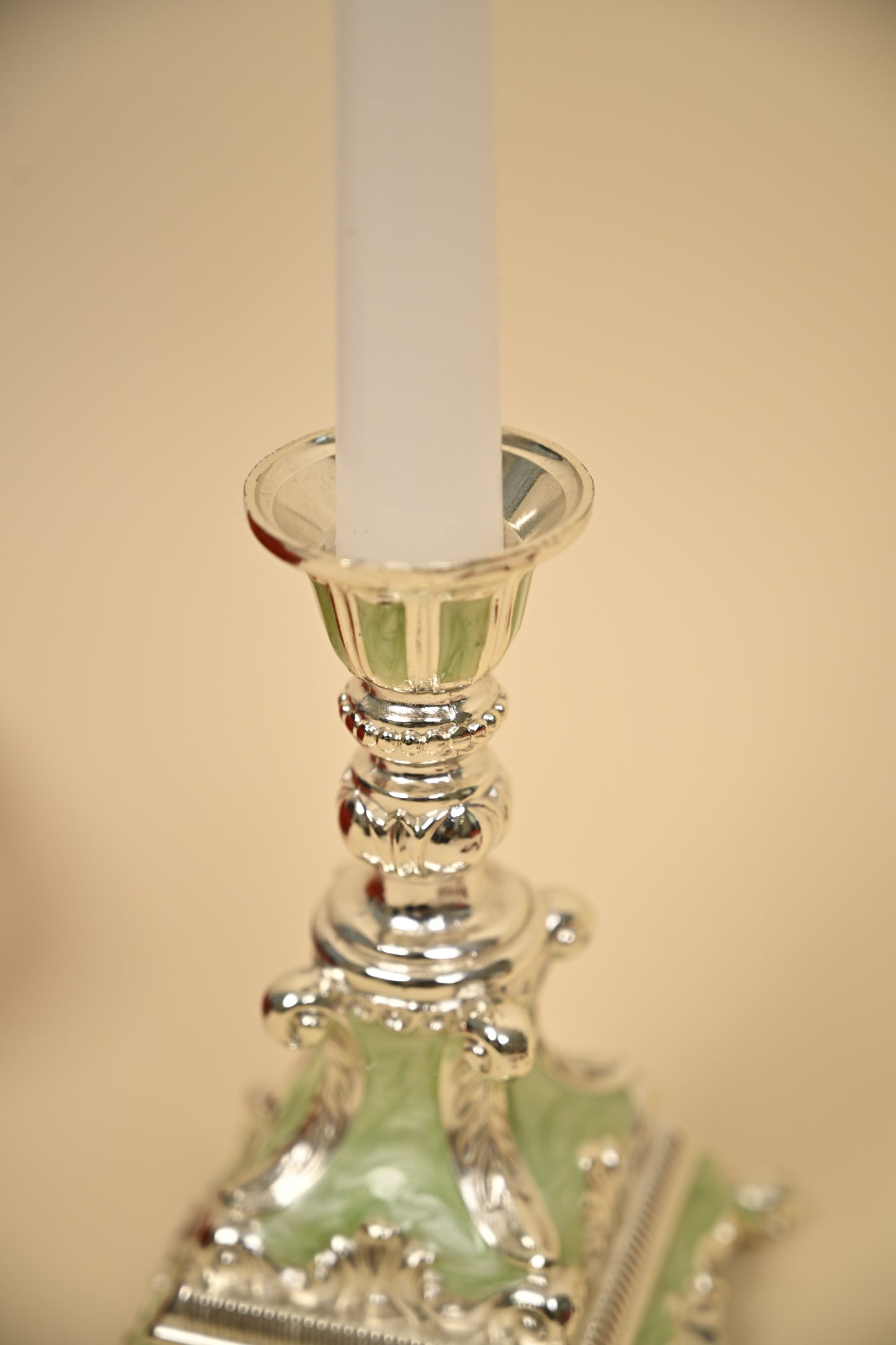 Handcrafted German Silver Candle Holder – Classic Decor for Festive & Home Lighting