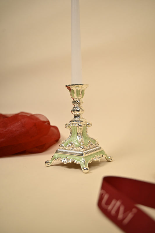 Handcrafted German Silver Candle Holder – Classic Decor for Festive & Home Lighting