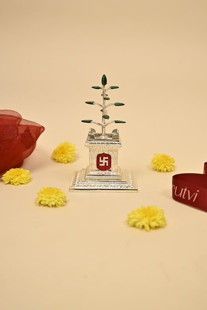 German Silver Tulsi Tree – Sacred Home Temple Decor & Auspicious Festive Gift