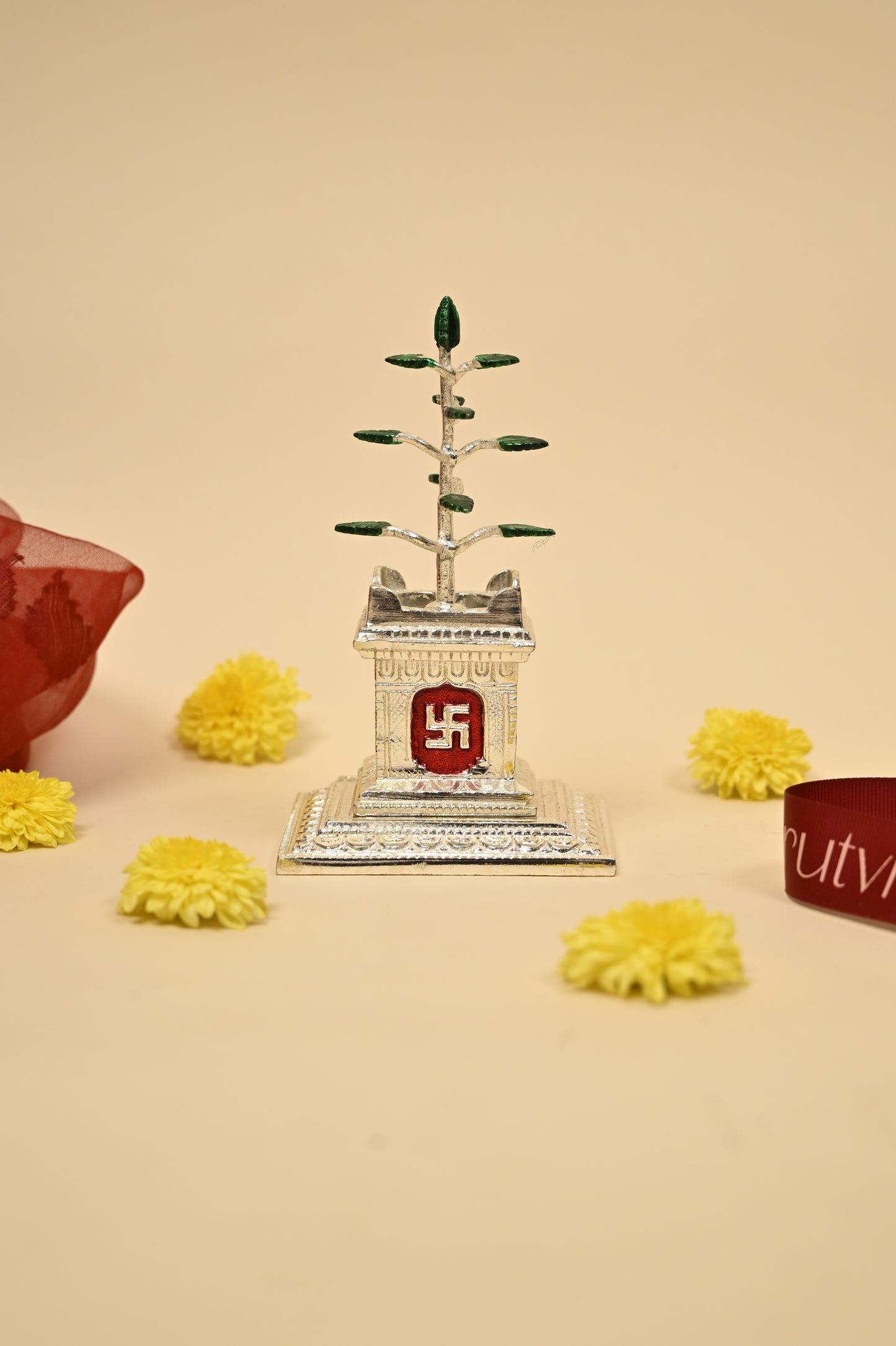 German Silver Tulsi Tree – Sacred Home Temple Decor & Auspicious Festive Gift