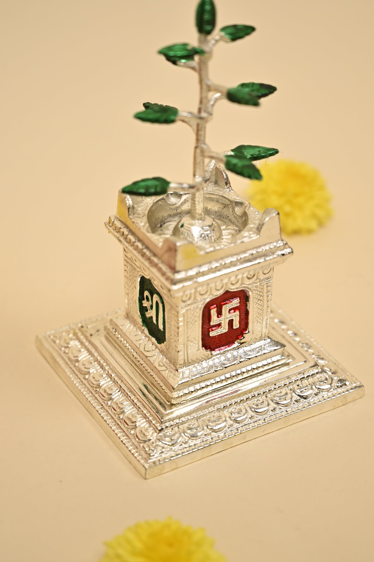 German Silver Tulsi Tree – Sacred Home Temple Decor & Auspicious Festive Gift