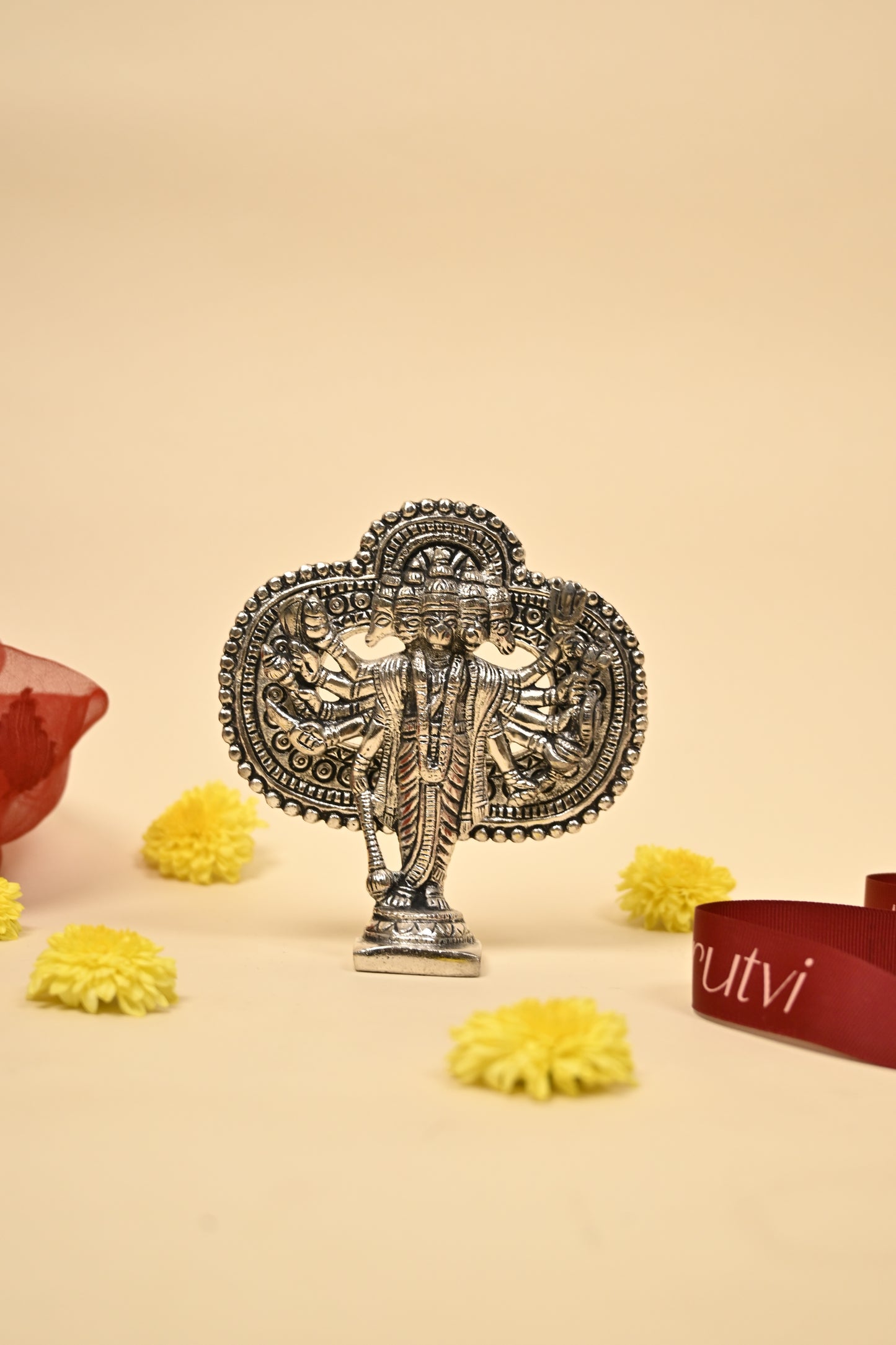 German Silver Lord Hanuman Idol – Powerful Divine Protector for Home & Pooja Room
