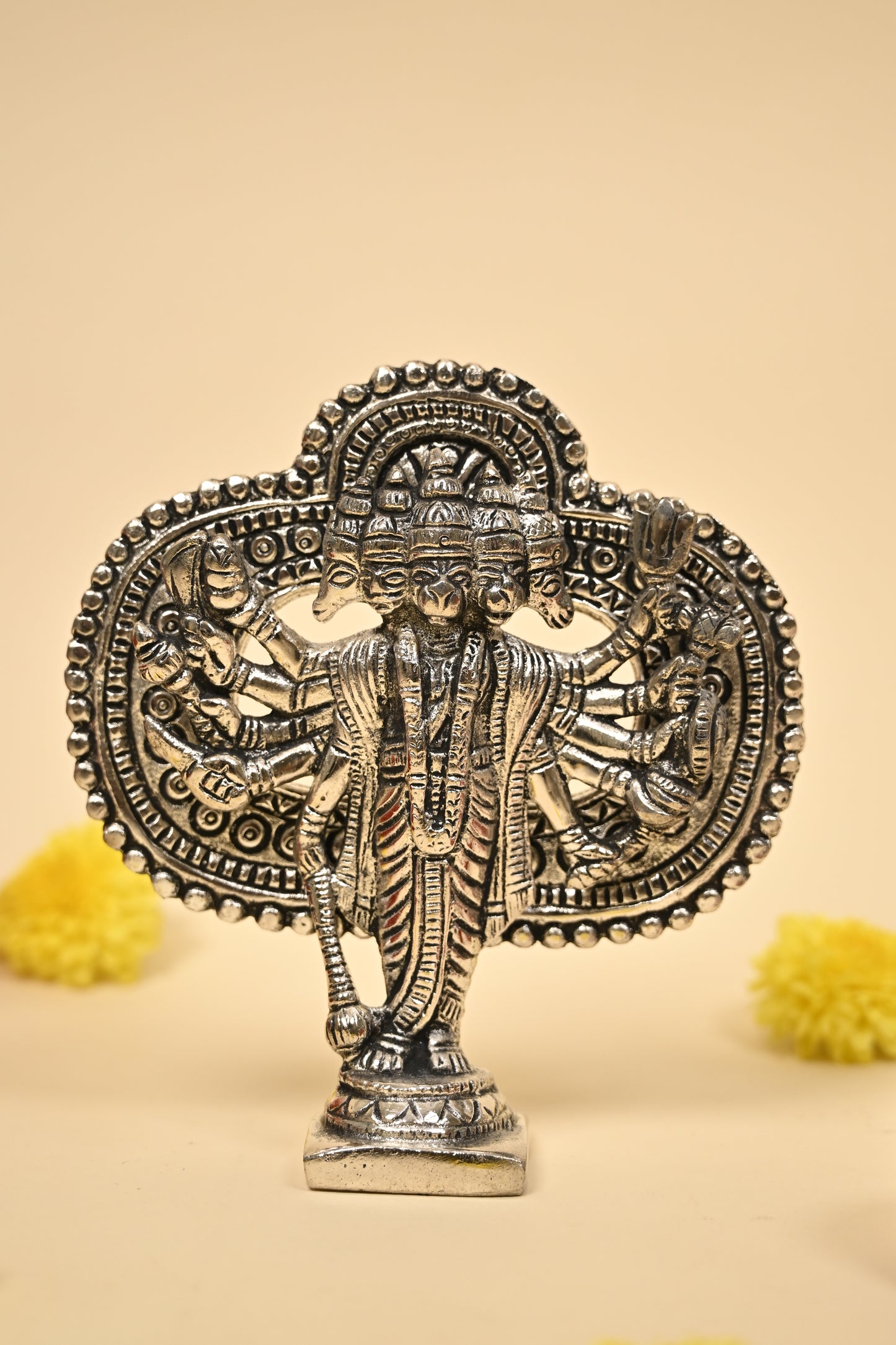 German Silver Lord Hanuman Idol – Powerful Divine Protector for Home & Pooja Room