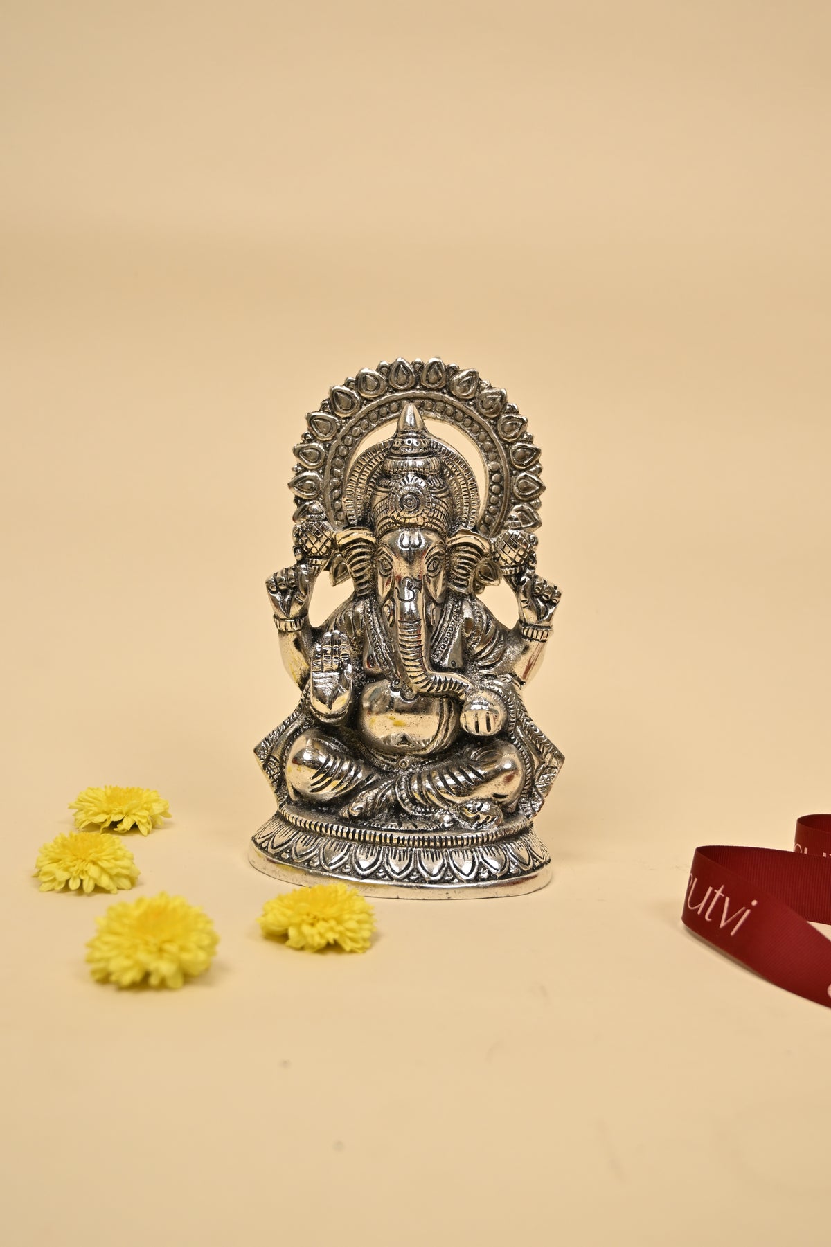 german silver lord ganesh idol – auspicious vinayaka for pooja room & festive gifting