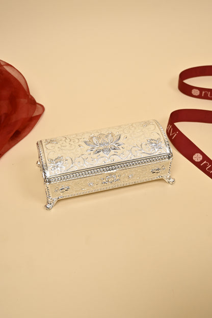 German Silver Epoxy Vintage Wedding Jewellery Box – Elegant Bridal & Gift Storage Box