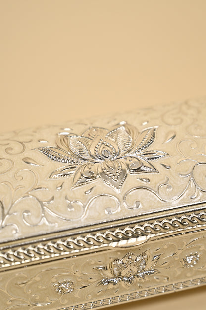 German Silver Epoxy Vintage Wedding Jewellery Box – Elegant Bridal & Gift Storage Box
