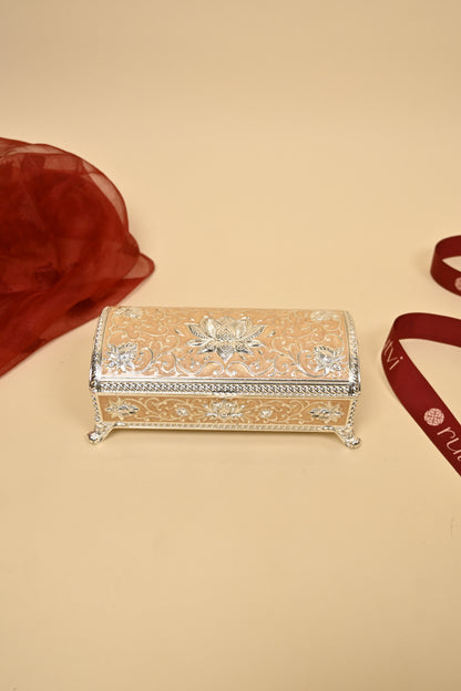 German Silver Epoxy Vintage Wedding Jewellery Box – Elegant Bridal & Gift Storage Box