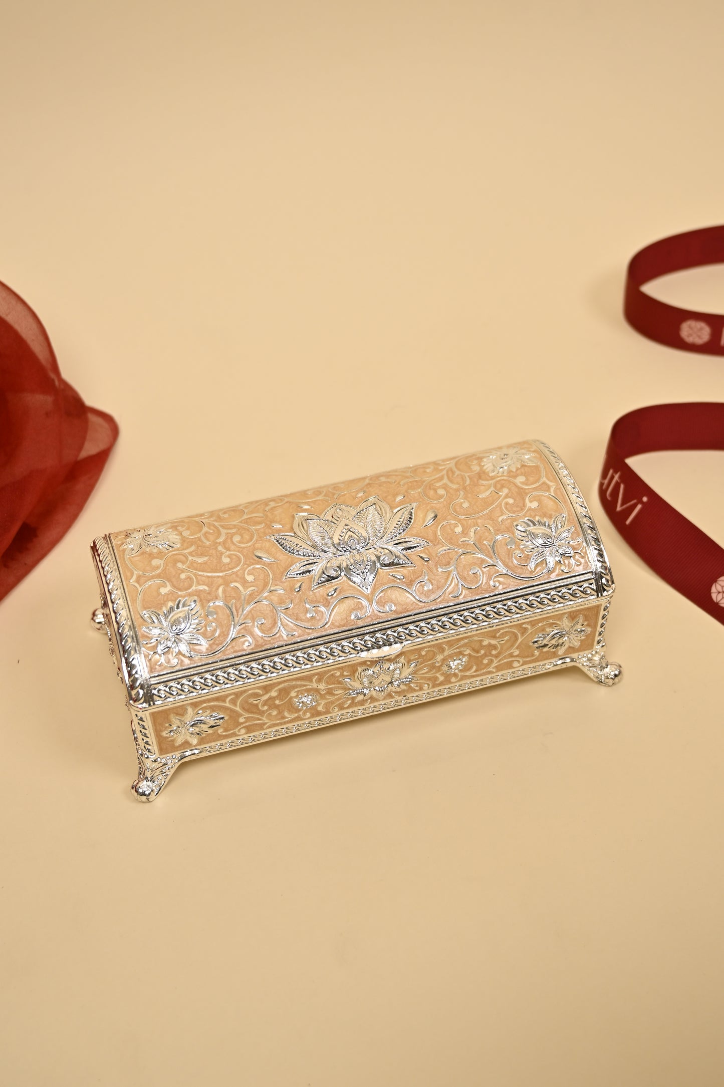 German Silver Epoxy Vintage Wedding Jewellery Box – Elegant Bridal & Gift Storage Box