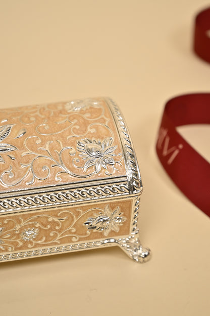 German Silver Epoxy Vintage Wedding Jewellery Box – Elegant Bridal & Gift Storage Box