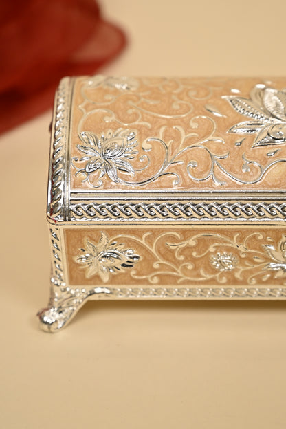 German Silver Epoxy Vintage Wedding Jewellery Box – Elegant Bridal & Gift Storage Box