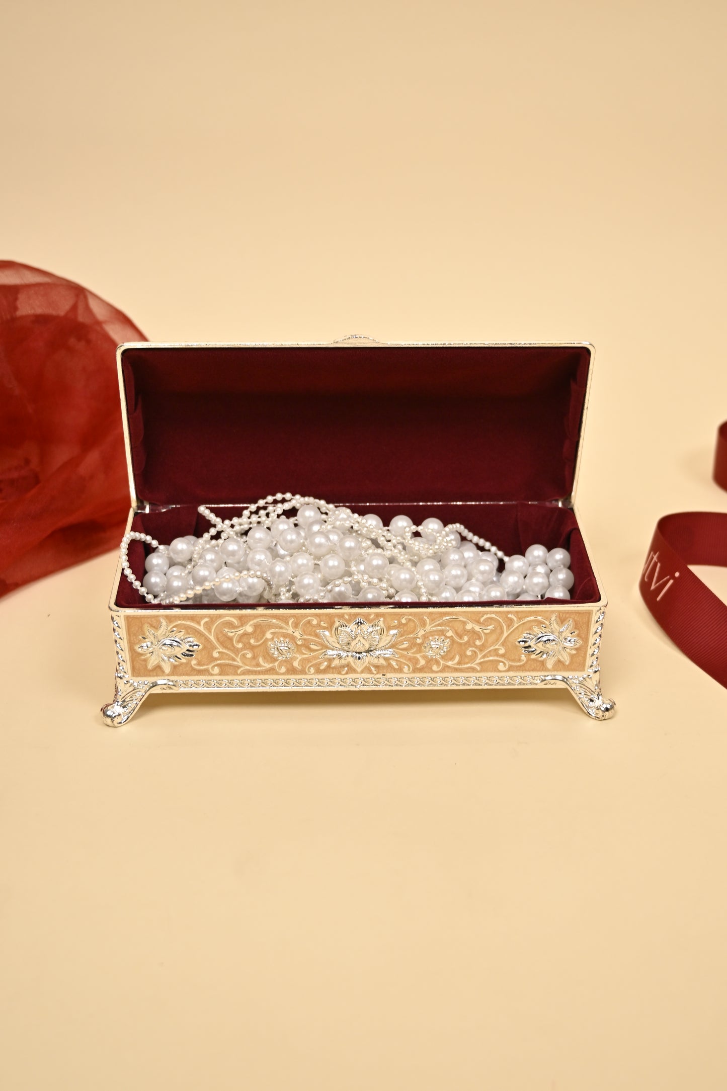 German Silver Epoxy Vintage Wedding Jewellery Box – Elegant Bridal & Gift Storage Box