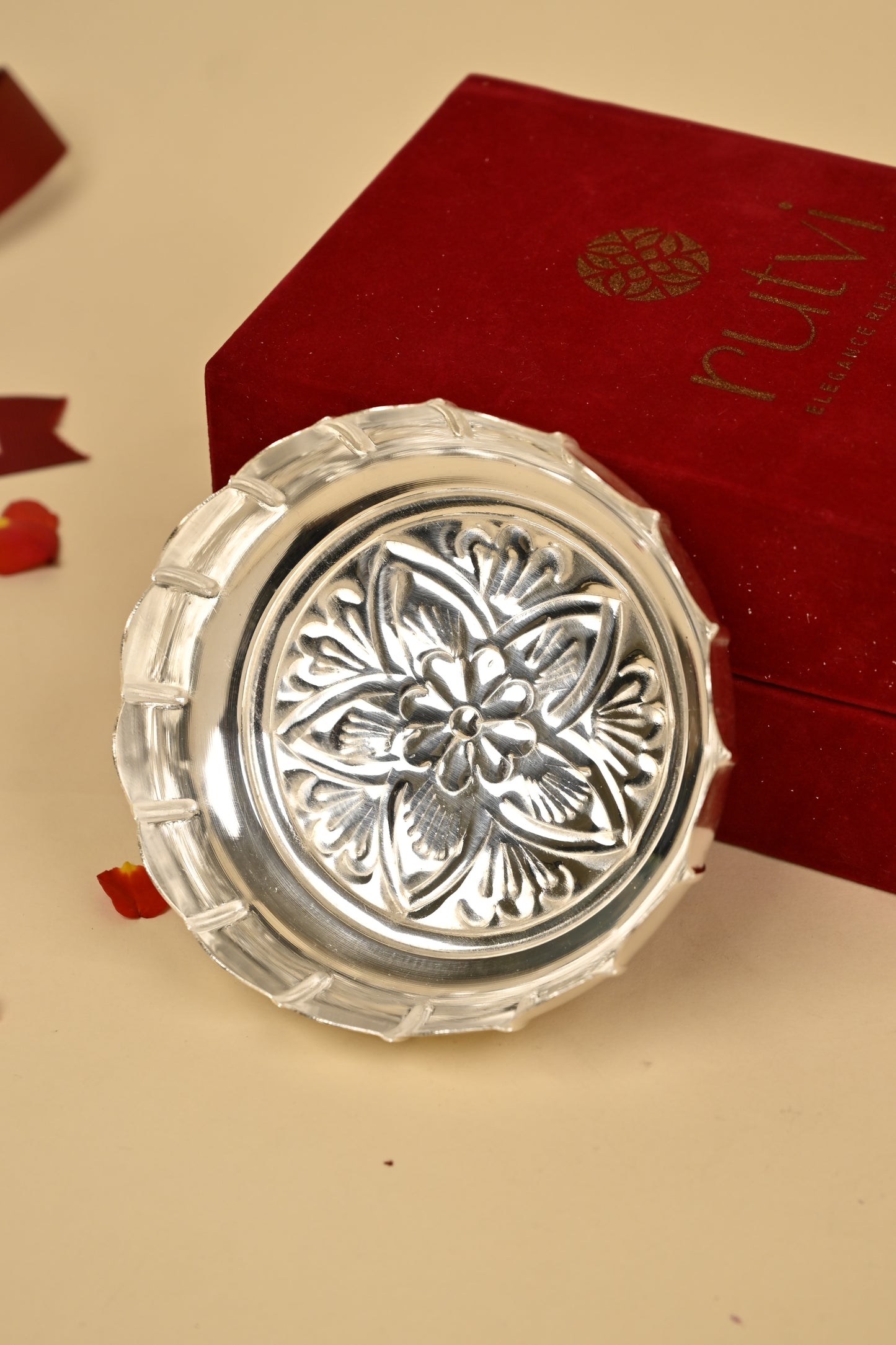 LuckyPot German Silver Flower Uruli / Bowl – Small Size