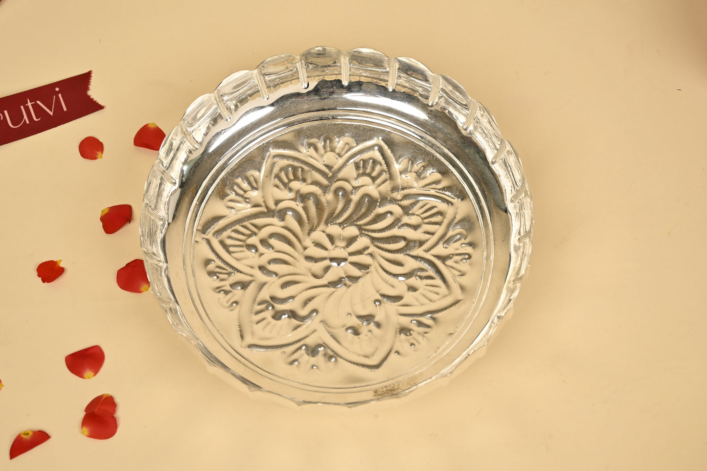 LuckyPot German Silver Flower Uruli / Bowl – Medium Size