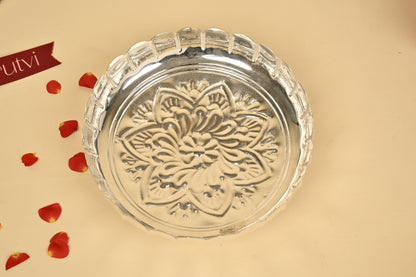 LuckyPot German Silver Flower Uruli / Bowl – Medium Size