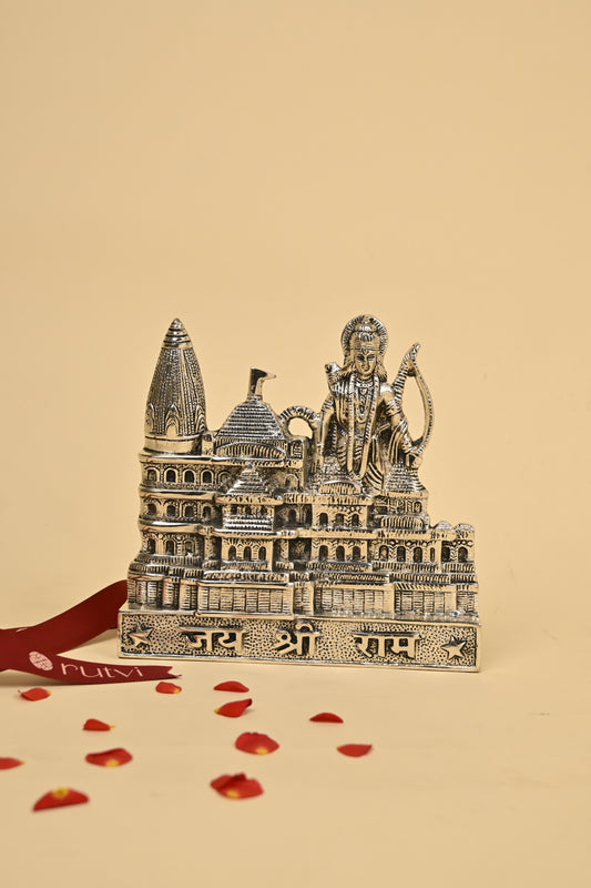 Ram Darbar with Temple – Traditional German Silver Pooja Idol