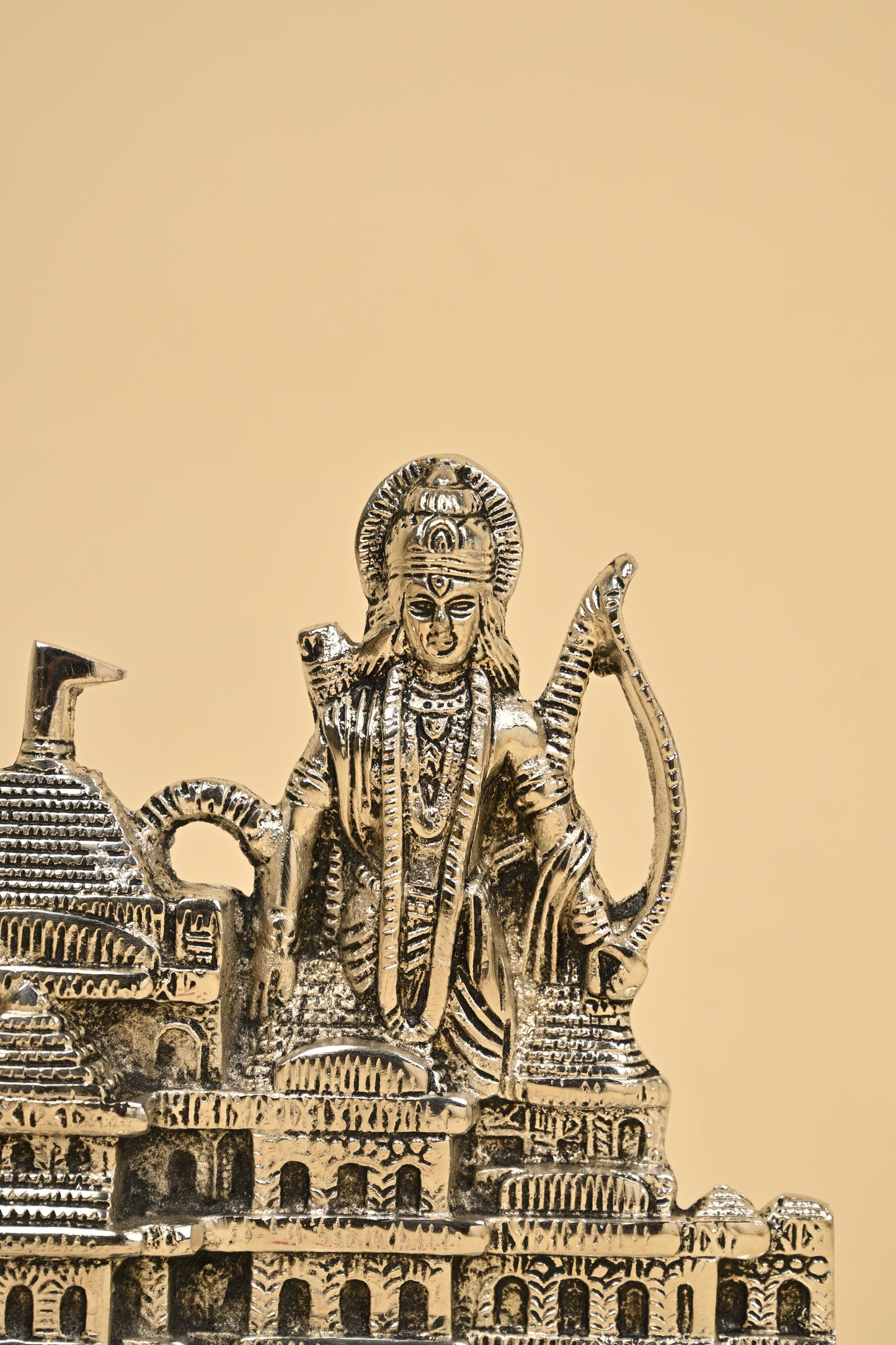 Ram Darbar with Temple – Traditional German Silver Pooja Idol