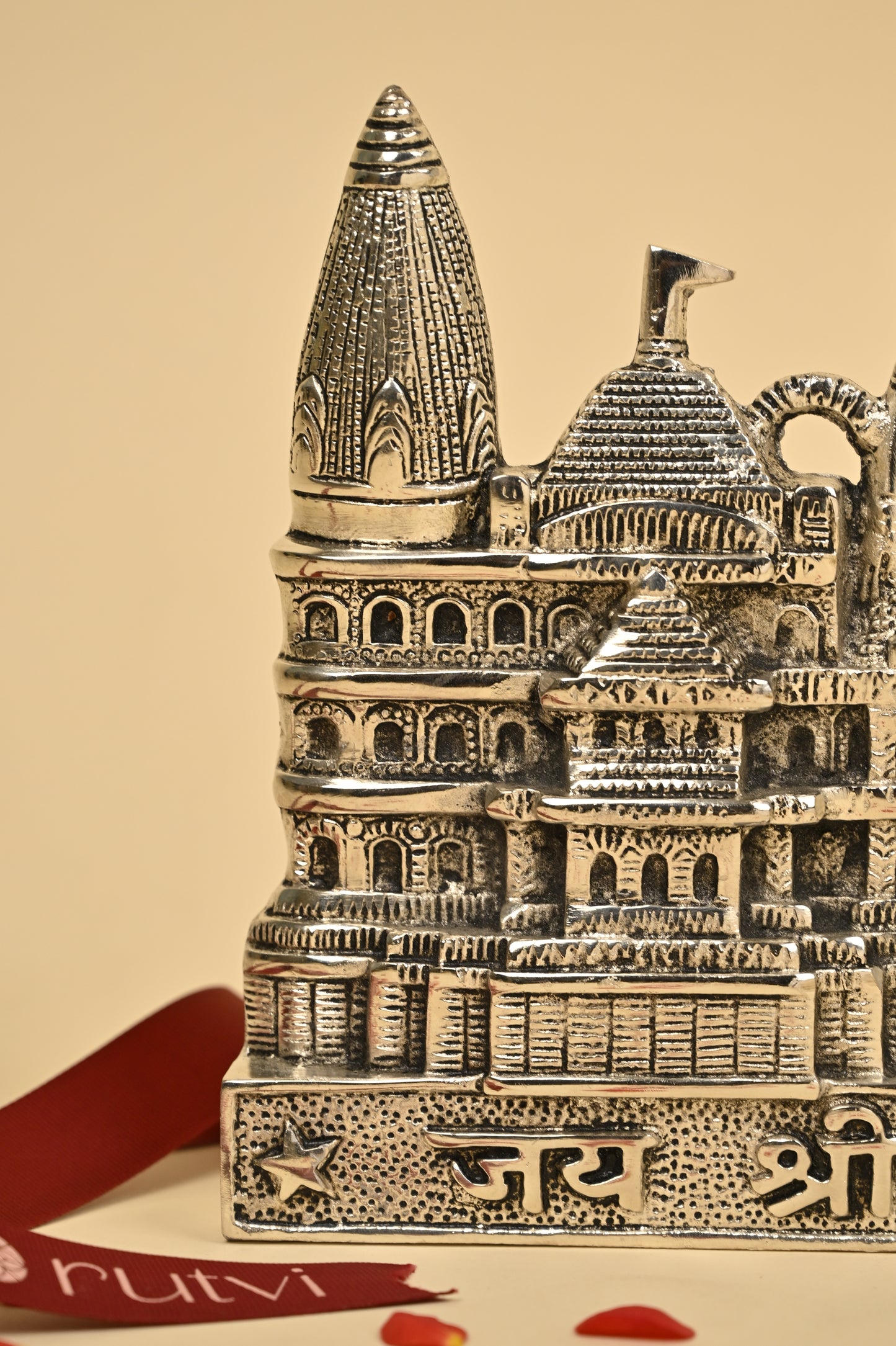 Ram Darbar with Temple – Traditional German Silver Pooja Idol