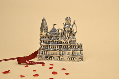 Ram Darbar with Temple – Traditional German Silver Pooja Idol