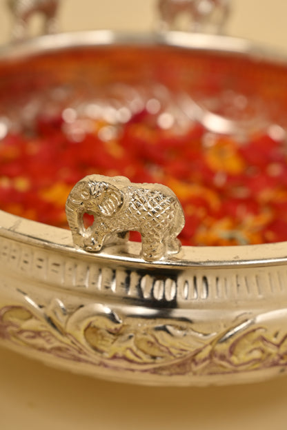 Brass Elephant Urli Bowl – Large Traditional Decorative Urli for Home & Festive Décor