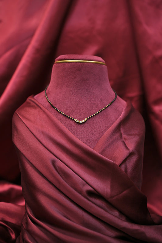Silver CZ Curve Mangalsutra