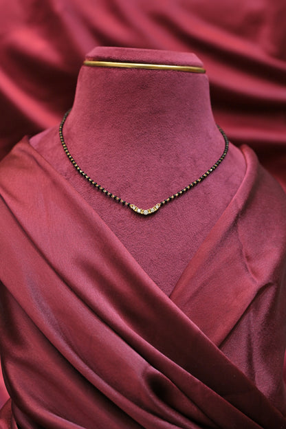 Silver CZ Curve Mangalsutra