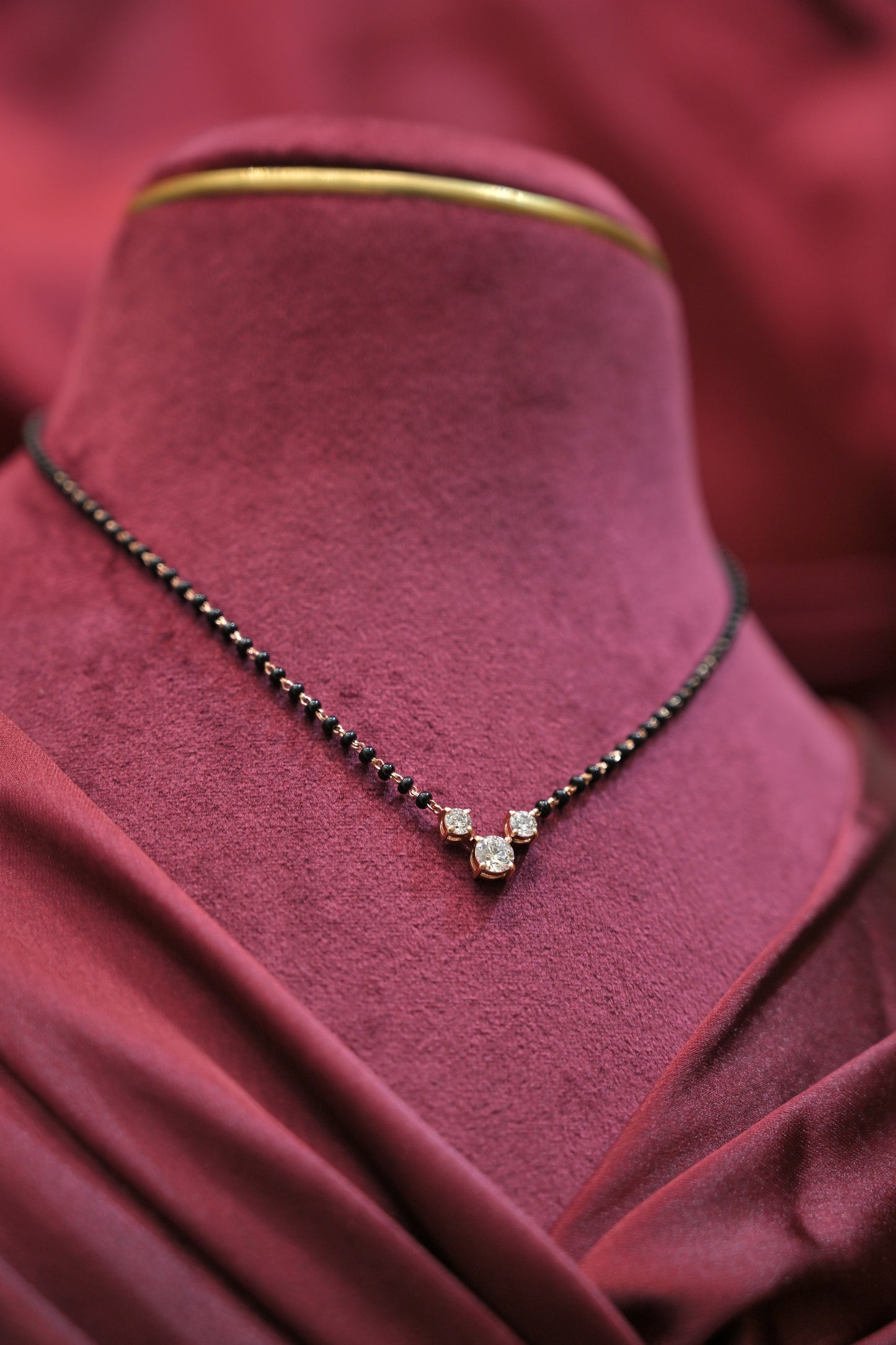 silver trio sparkle mangalsutra