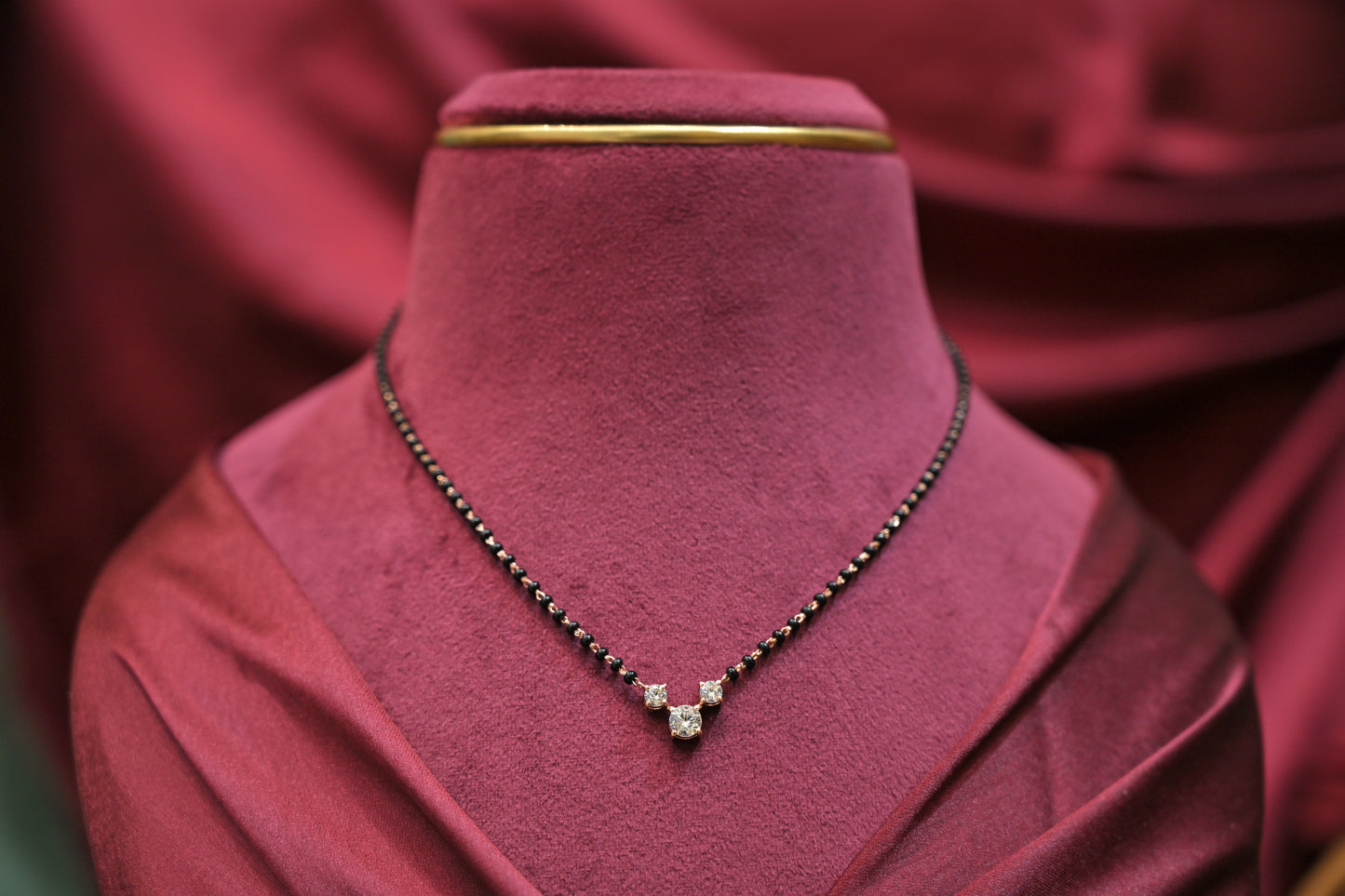 silver trio sparkle mangalsutra