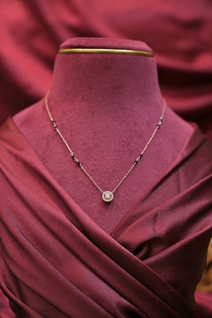Silver Halo Charm Mangalsutra