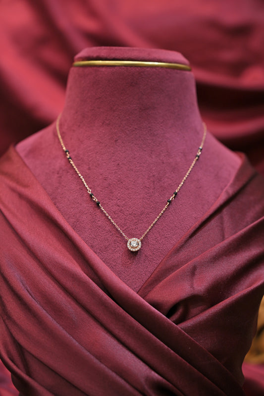 Silver Halo Charm Mangalsutra