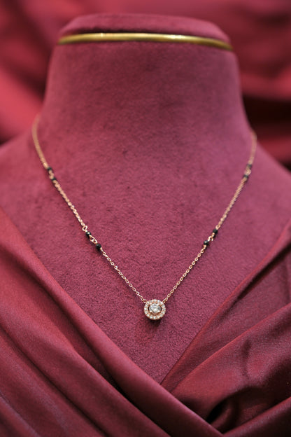 Silver Halo Charm Mangalsutra