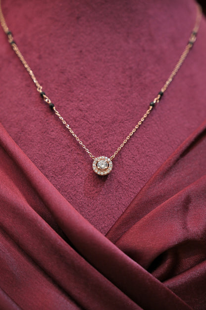 Silver Halo Charm Mangalsutra