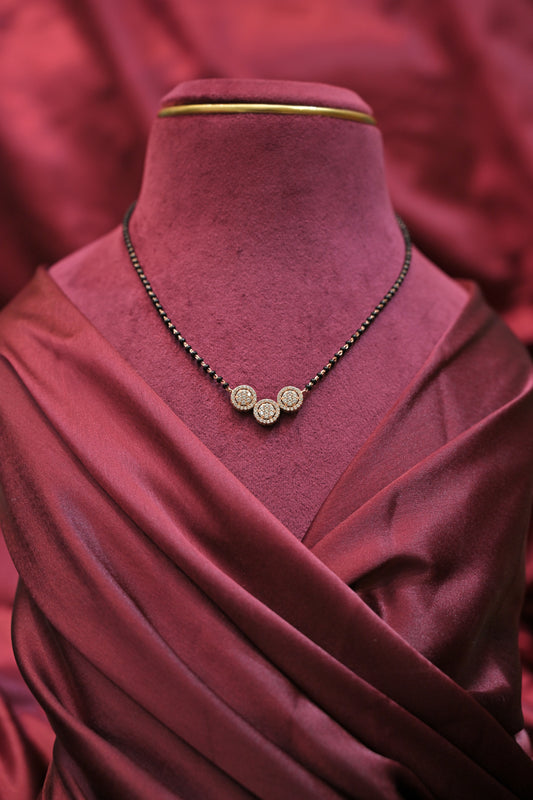 Silver Triple Halo Mangalsutra