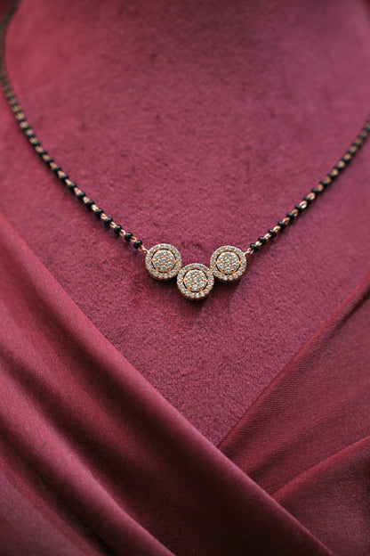 Silver Triple Halo Mangalsutra
