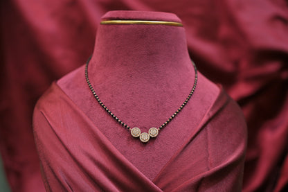 Silver Triple Halo Mangalsutra
