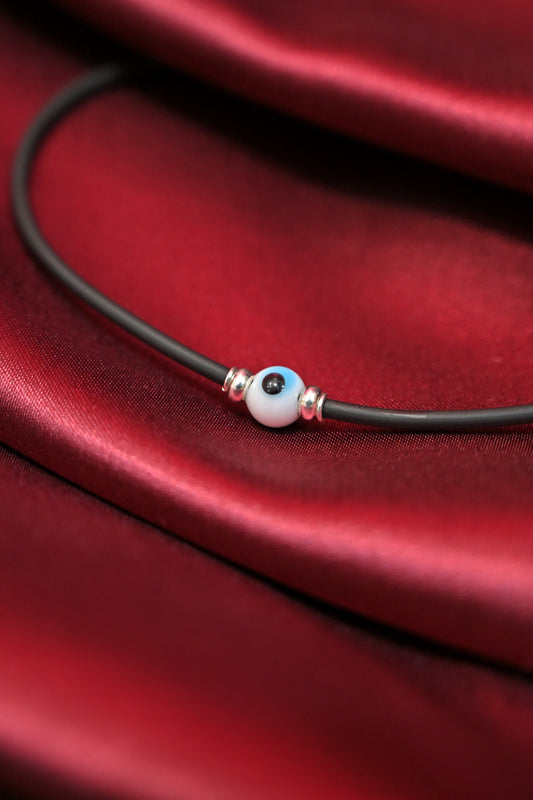 Silver Evil Eye Anklet