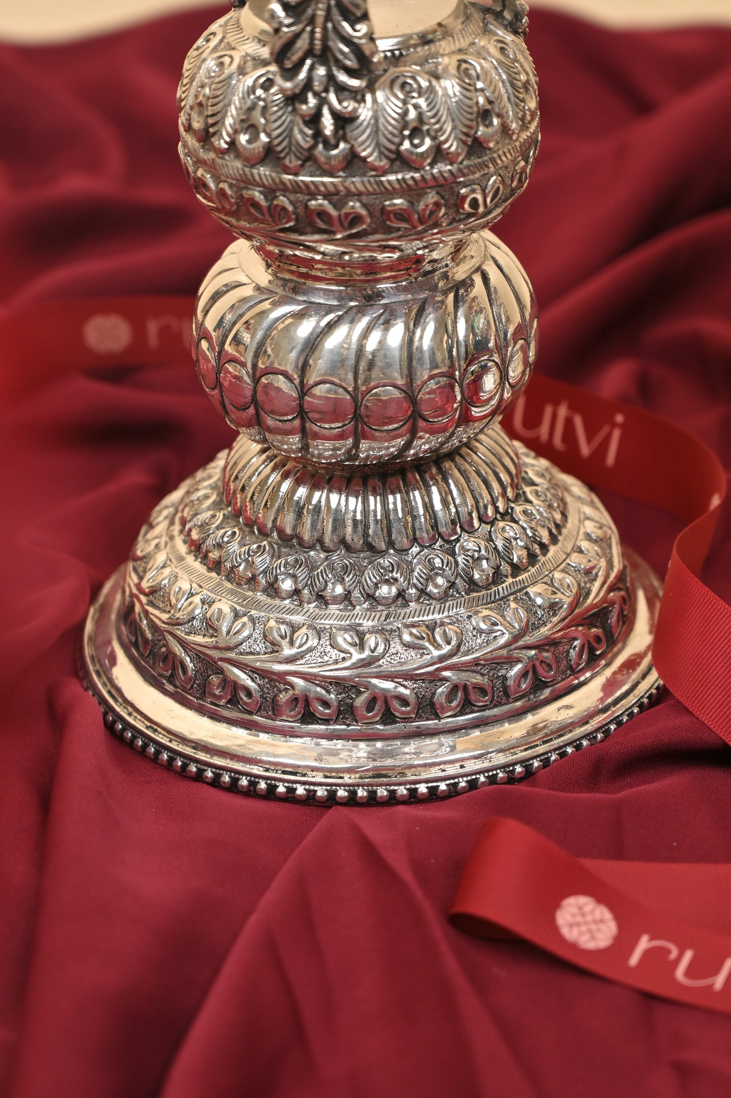 German Silver Traditional Lighting Lamp – Handcrafted Decorative Deepam for Pooja & Festive Décor