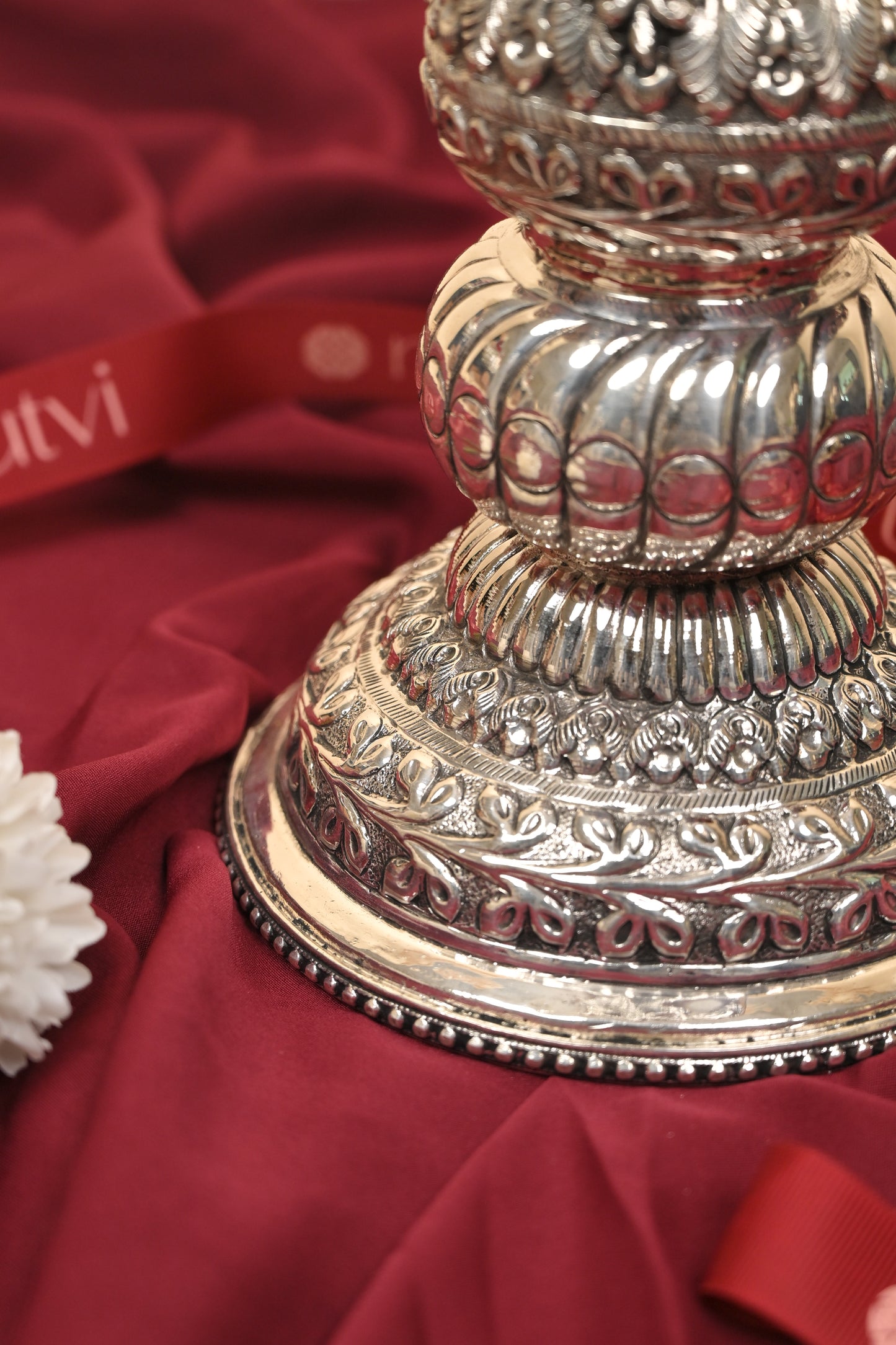 German Silver Traditional Lighting Lamp – Handcrafted Decorative Deepam for Pooja & Festive Décor