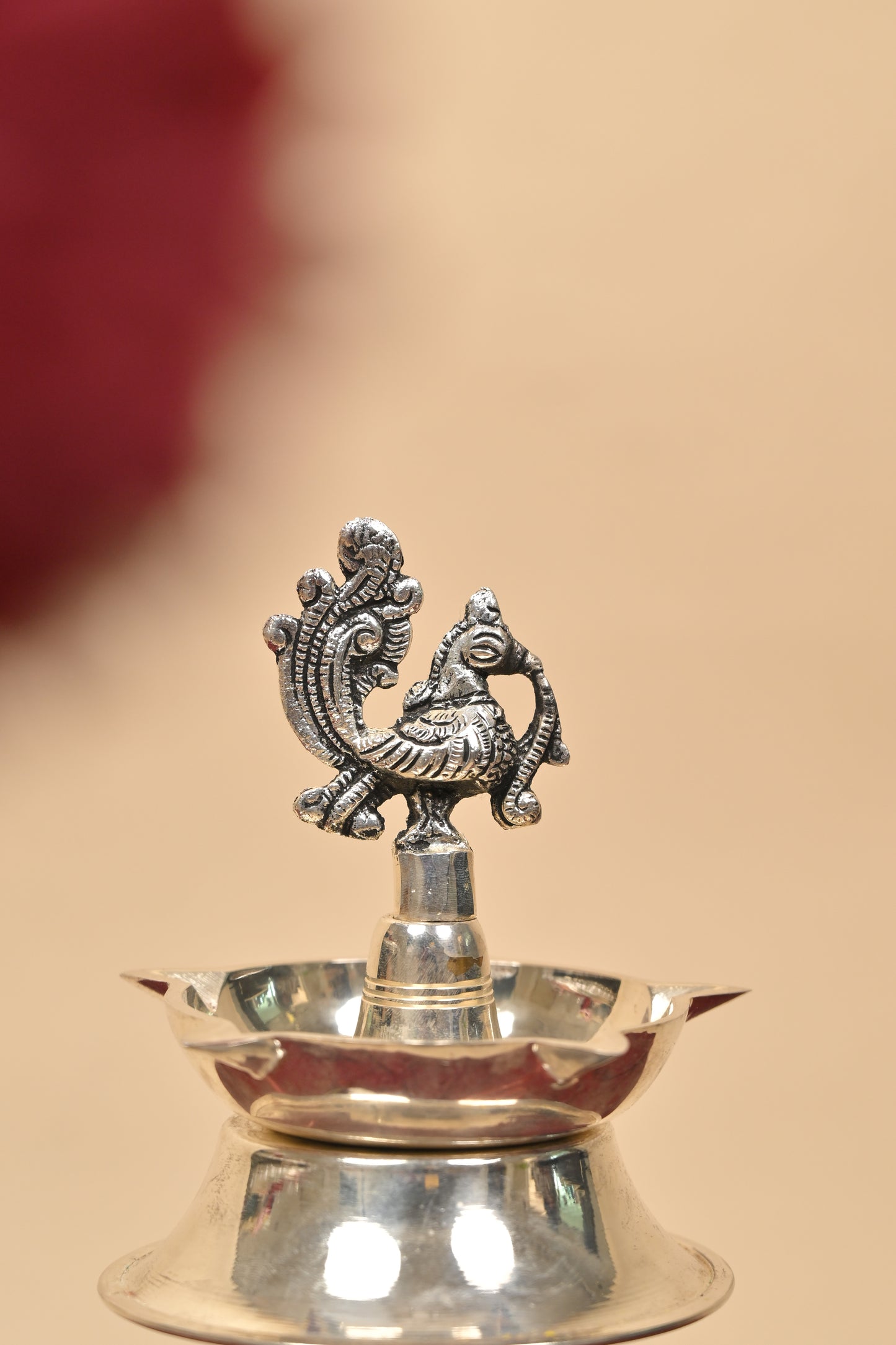 German Silver Traditional Lighting Lamp – Handcrafted Decorative Deepam for Pooja & Festive Décor