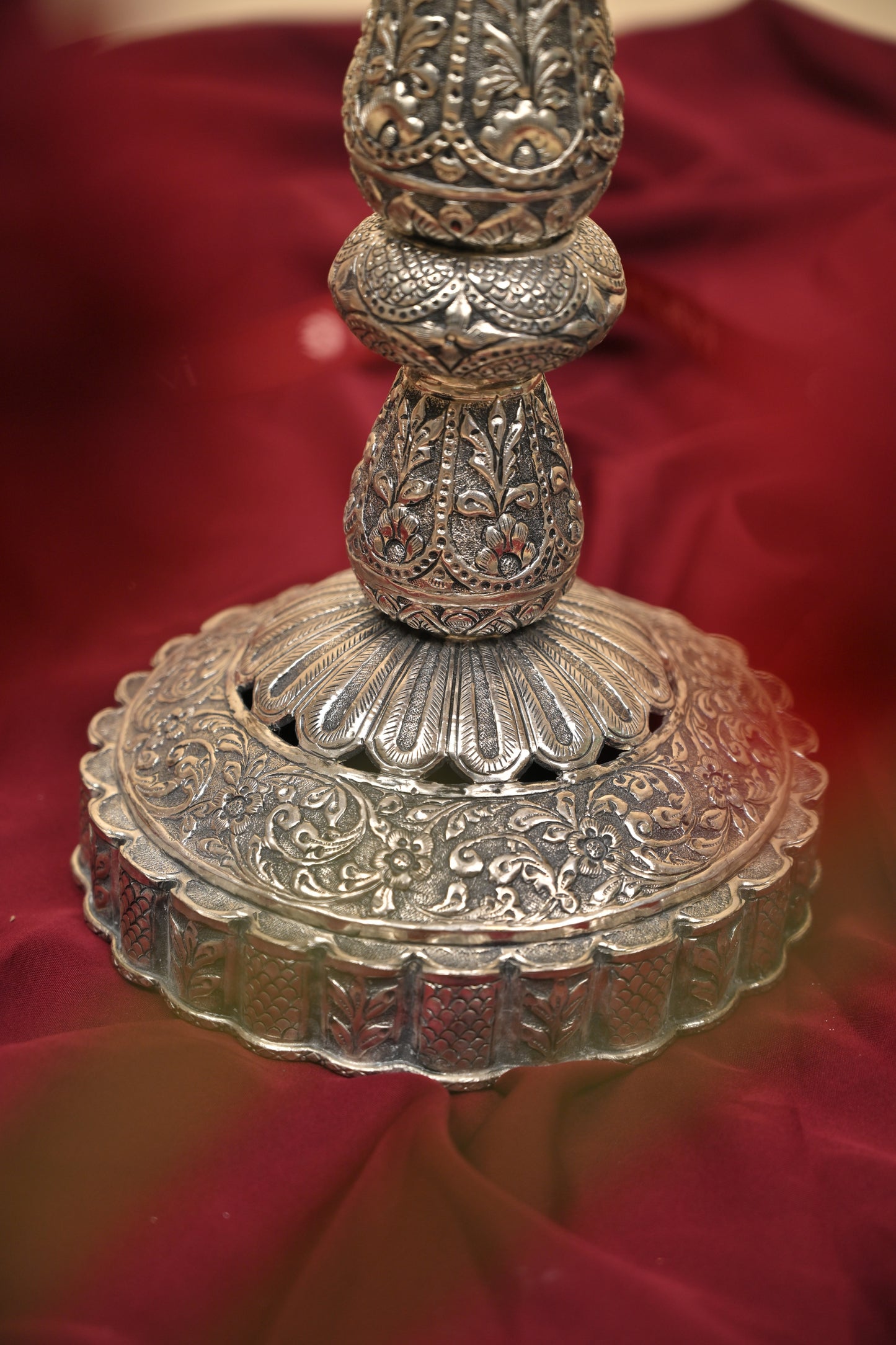 German Silver Peacock Diya – Handcrafted Traditional Oil Lamp for Pooja & Festive Décor