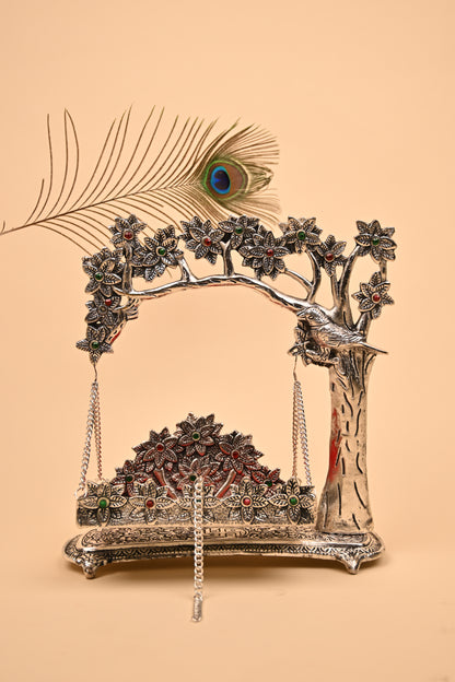 German Silver Bird Jula – Traditional Decorative Swing Showpiece